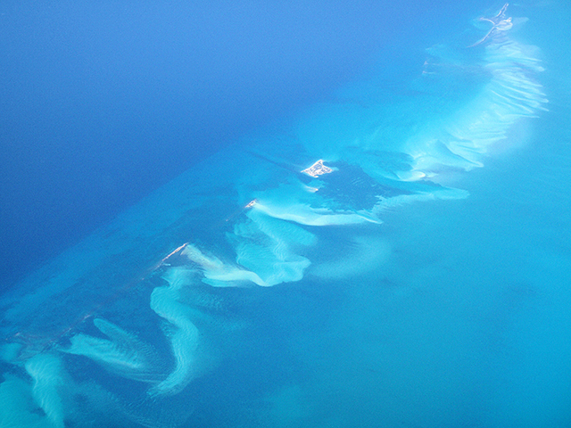 Flying over the Caribbean